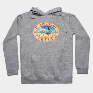 Ft. Lauderdale, Florida, Puppy on Cruiser Bike on Beach Hoodie